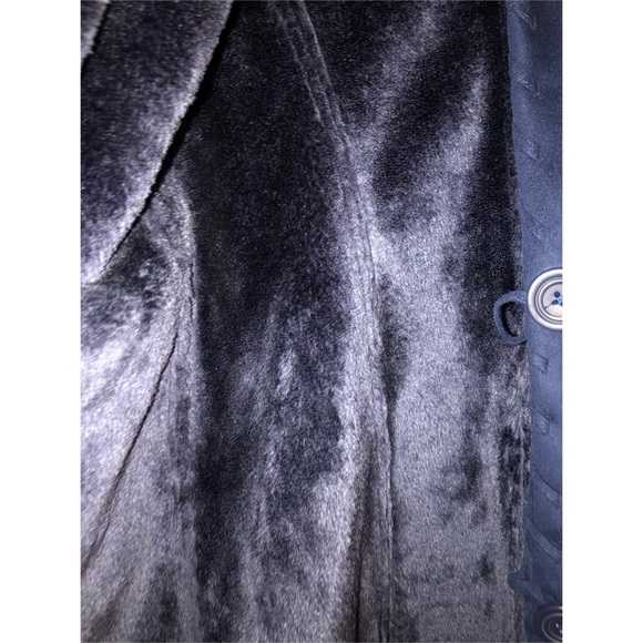 Denim & Co Navy Faux Suede Parka - Picture 5 of 8
